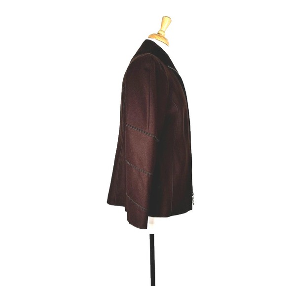 Harve Benard NWT  VTG Wool Structured Jacket Brown 8P - Picture 4 of 7